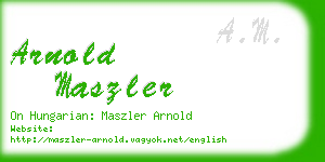 arnold maszler business card